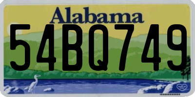 AL license plate 54BQ749