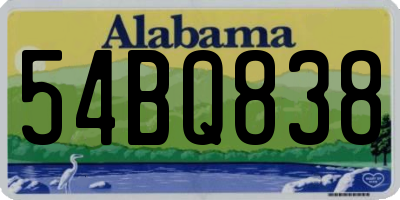 AL license plate 54BQ838