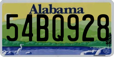 AL license plate 54BQ928