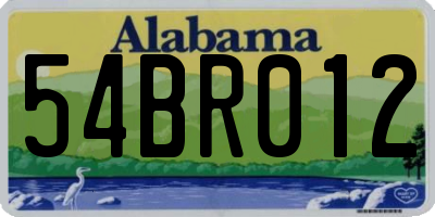 AL license plate 54BR012