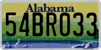 AL license plate 54BR033