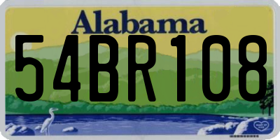 AL license plate 54BR108