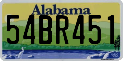AL license plate 54BR451