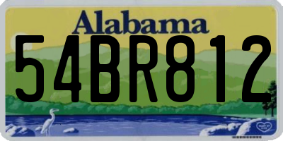 AL license plate 54BR812