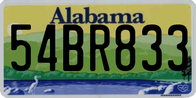 AL license plate 54BR833