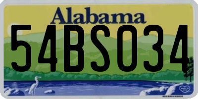 AL license plate 54BS034