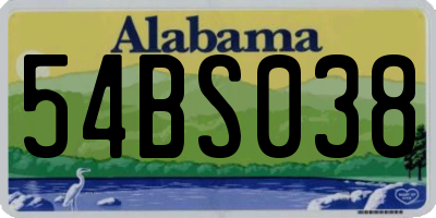 AL license plate 54BS038