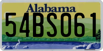 AL license plate 54BS061