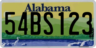 AL license plate 54BS123