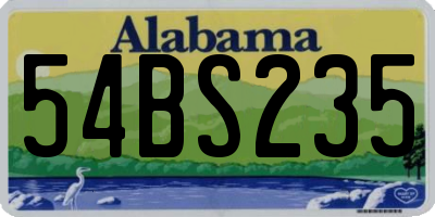 AL license plate 54BS235