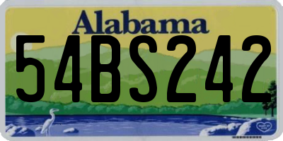 AL license plate 54BS242