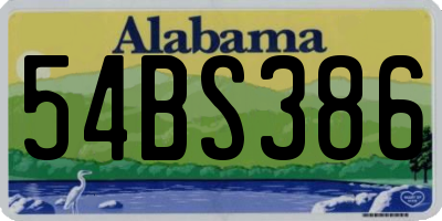 AL license plate 54BS386
