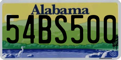 AL license plate 54BS500