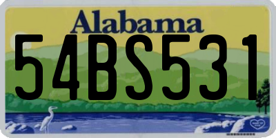 AL license plate 54BS531