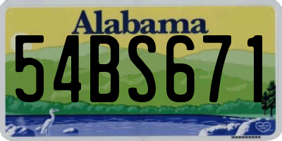 AL license plate 54BS671