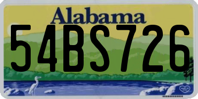 AL license plate 54BS726