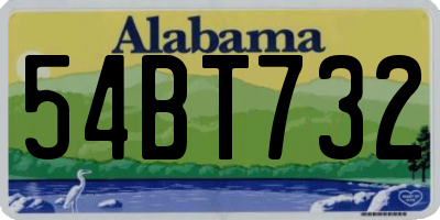AL license plate 54BT732