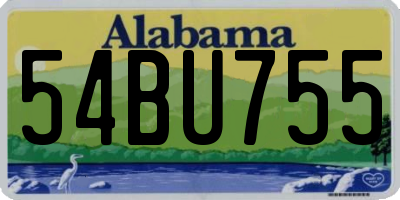AL license plate 54BU755