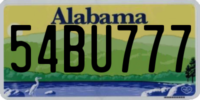 AL license plate 54BU777