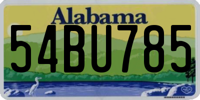 AL license plate 54BU785