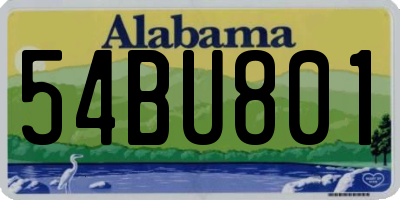 AL license plate 54BU801