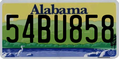 AL license plate 54BU858