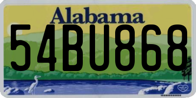 AL license plate 54BU868