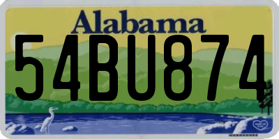 AL license plate 54BU874