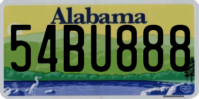 AL license plate 54BU888