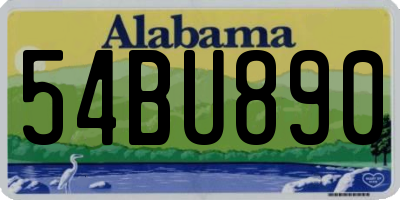 AL license plate 54BU890