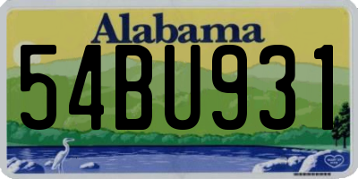 AL license plate 54BU931