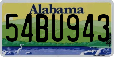 AL license plate 54BU943