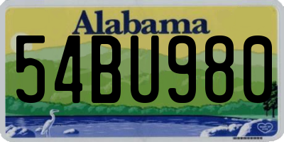 AL license plate 54BU980