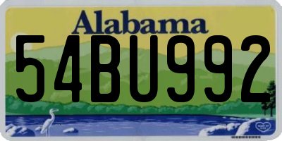 AL license plate 54BU992