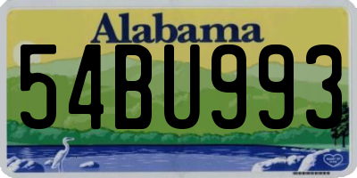 AL license plate 54BU993