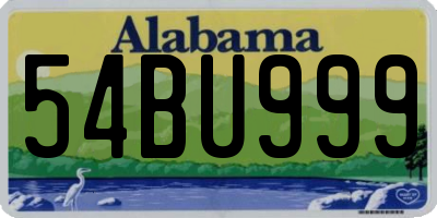 AL license plate 54BU999