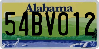 AL license plate 54BV012
