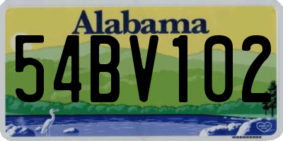 AL license plate 54BV102