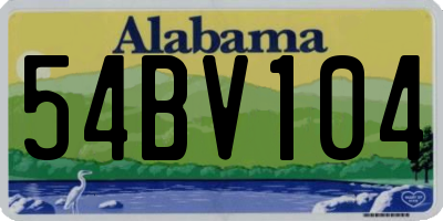 AL license plate 54BV104