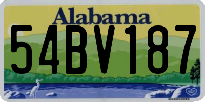 AL license plate 54BV187