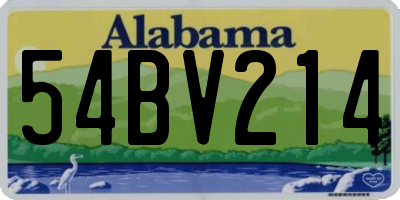 AL license plate 54BV214