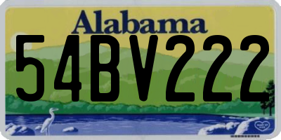 AL license plate 54BV222