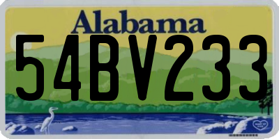 AL license plate 54BV233