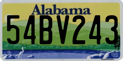 AL license plate 54BV243