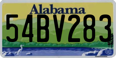 AL license plate 54BV283