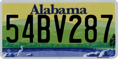 AL license plate 54BV287
