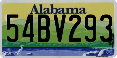 AL license plate 54BV293