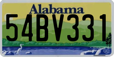 AL license plate 54BV331