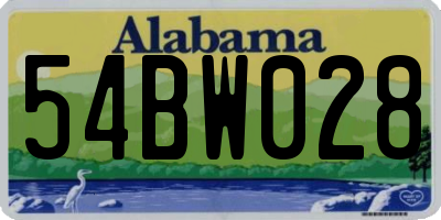 AL license plate 54BW028