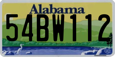 AL license plate 54BW112